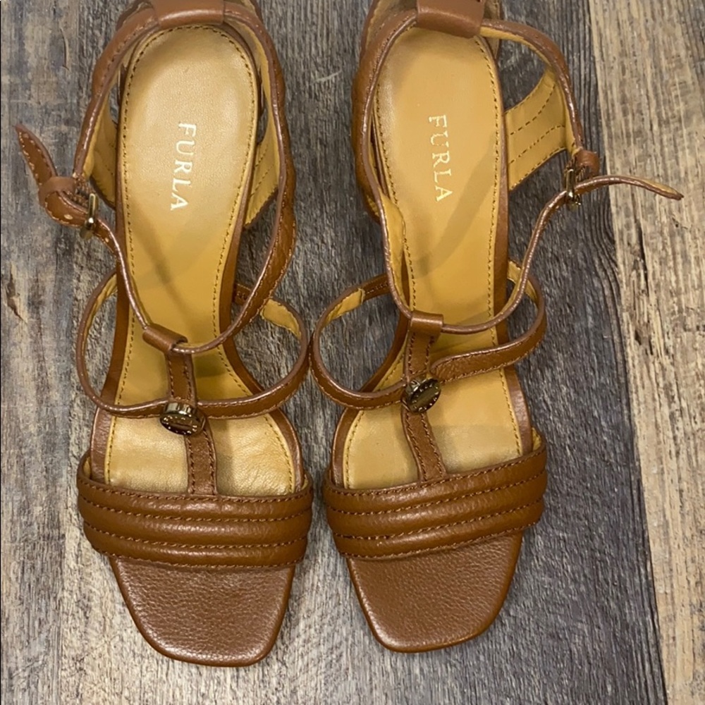 Furla leather platform sandal